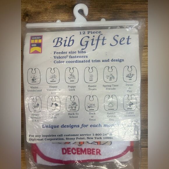 Vintage 12 piece bib gift set Ecology kids unique designs for each month baby - Picture 3 of 5
